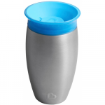 Vaiki&scaron;kas puodelis Munchkin Sippy Cup, 296 ml, 1 m., nerūdijantysis plienas, mėlyna sp./sidabro sp.
