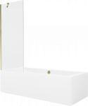 Vonia su sienele, laisvai pastatoma Mexen Cube, 170 cm x 80 cm x 39 cm, stačiakampis, skaidri/aukso