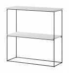 Konsolinis staliukas ADRK Toni, balta sp./juoda sp./grafito sp., 30 cm x 80 cm x 80 cm
