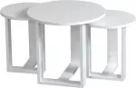 Kavos staliukas Kalune Design Mira 3 Pcs, balta sp., 52 cm x 52 cm x 47 cm