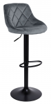 Baro kėdė eHokery Cydro Black TOH2473, matinė, juoda sp./pilka sp., 37 cm x 47 cm x 85 - 105 cm