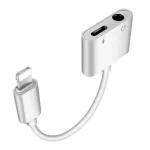 Adapteris iLike AX7, Lightning/3.5 mm (AUX)/1 x Lightning, 20 cm, balta sp.