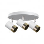 &Scaron;viestuvas lubų Candellux Lighting Tobi, GU10, 3 x 15 W, aukso sp./balta sp.