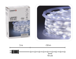 Lempučių girlianda LED0122, 53 m, &scaron;iltai balta sp., 500 LED, Balta sp.