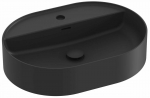 Vonios praustuvas Ravak Ceramic Slim Shelf O, keramika, 55 cm x 40 cm x 12 cm, matinė juoda sp.