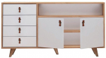 Komoda Kalune Design Lavina 811MDD3914, ąžuolo sp./balta sp., 89 cm x 40 cm x 140 cm