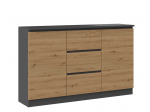 Komoda Akord Malwa 2D2S, antracito sp./ąžuolo sp., 75 cm x 30 cm x 120 cm
