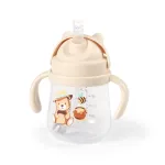Gertuvė su silikoniniu &scaron;iaudeliu BabyOno Sippy 1728/02, 270 ml, 6+ mėn., plastikas, smėlio sp.