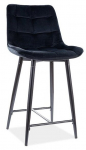 Baro kėdė Chic H-2 Velvet, matinė, juoda sp., 45 cm x 37 cm x 92 cm