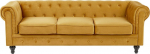 Sofa Beliani Chesterfield, geltona sp., 201 x 70 cm x 70 cm