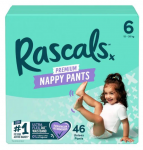 Sauskelnės-kelnaitės Rascal And Friends Premium, 6 dydis, 15 - 20 kg, 46 vnt.