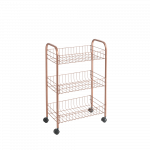 Trijų pakopų vežimėlis ant ratų Metaltex Copper, 41 cm x 63 cm x 23 cm, vario