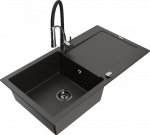 Plautuvė su virtuviniu mai&scaron;ytuvu Mexen Leo, granitas, 90 cm x 50 cm x 19 cm, aukso sp./juoda sp./chromo sp.