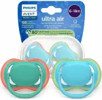 Čiulptukų rinkinys Philips Avent Ultra Air, 6+ mėn., mėlyna sp./žalia sp.