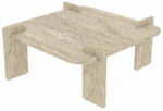 Kavos staliukas Kalune Design Woog, travertine sp., 90 cm x 90 cm x 35 cm
