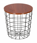 Kavos staliukas Springos CT0037, ruda sp./juoda sp., 39 cm x 39 cm x 40 cm