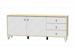 Komoda Bilbao, balta sp./rusva sp., 75.2 cm x 183.4 cm x 40 cm