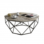 Kavos staliukas Kalune Design Diamond, juoda sp./ruda sp./smėlio sp., 90 cm x 90 cm x 38 cm