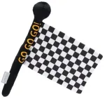 Žaislas &scaron;uniui, pliu&scaron;inis Beeztees Finish Flag 2400060, 36 cm, balta sp./juoda sp.