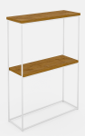 Konsolinis staliukas ADRK Velo, ruda sp./balta sp., 20 cm x 60 cm x 80 cm