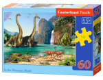 Dėlionė Castorland In the Dinosaurs World, 23 cm x 32 cm, 60 vnt., ruda sp./žalia sp.