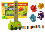 Žaislinis traukinys, su domino kauliukais Lean Toys Dinosaur, žalia