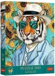 Dėlionė Trefl Pet As Art Tiger And Sunflowers 37626, 48 cm x 34 cm, 500 vnt., įvairių spalvų
