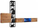Svetainės baldų komplektas ASM Switch M6, vidaus, ąžuolo sp./juoda sp.