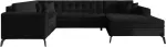 Kampinė sofa Montez Flores 10, juoda sp., de&scaron;ininė, 180 x 340 cm x 93 cm