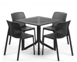 Lauko baldų komplektas Bit/Clip, antracito sp., 4 vietų