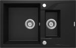 Virtuvinė plautuvė Deante Andante ZQN N513, granitas, 78 cm x 49 cm x 18 cm, juoda sp.