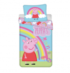 Vaiki&scaron;kas patalynės užvalkalų komplektas Peppa Pig PEP016, mėlyna sp./žalia sp./rožinė sp., 140 x 200 cm