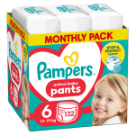 Sauskelnės-kelnaitės Pampers Pants, 6 dydis, 13 - 19 kg, 132 vnt.
