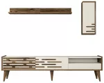Sekcija Kalune Design Valensiya 845HCT5346, kreminė sp./rie&scaron;uto sp., 45 cm x 180 cm x 35 cm, 3 vnt.