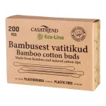 Kosmetiniai vatos pagaliukai Bamboo, 200 vnt., balta sp.