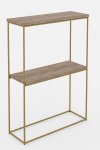 Konsolinis staliukas ADRK Velo, aukso sp./rusva sp., 20 cm x 60 cm x 80 cm