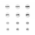 Kompiuterio pelės kojelės Superglide (Type-S) Glass Skates Dots Universal, 12 vnt.