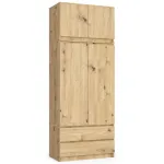 Spinta Akord Furniture Factory S90, artisan oak sp., 90 cm x 51 cm x 234 cm