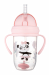 Vaiki&scaron;ka gertuvė Canpol Babies Non-Spill Cup Exotic Animals, 270 ml, 6+ mėn., plastikas/silikonas, rožinė sp.