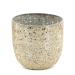 Žvakidė Melia, stiklas, &Oslash; 12 cm, 12 cm, aukso sp.