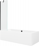 Vonia su sienele, laisvai pastatoma Mexen Cube, 170 cm x 80 cm x 39 cm, stačiakampis, skaidri/balta