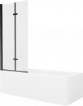 Vonia su sienele, laisvai pastatoma Mexen Cubik, 170 cm x 70 cm x 40 cm, stačiakampis, skaidri sp./balta sp.
