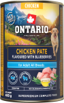 &Scaron;lapias &scaron;unų maistas Ontario Adult Pate, vi&scaron;tiena/mėlynės, 0.4 kg