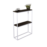 Konsolinis staliukas ADRK Mason, skaidri sp./balta sp./juoda sp., 20 cm x 60 cm x 80 cm
