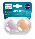 Čiulptukas Philips Avent Ultra Soft Neutral Ultra soft Neutral, nuo 6 mėnesių, violetinė sp.