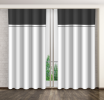 Naktinė užuolaida ZMH-04, balta sp./grafito sp., 160 cm x 270 cm