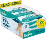 Drėgnos servetėlės kūdikiams Pampers Aqua, 720 vnt.