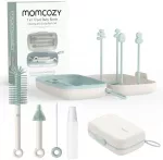 Butelių plovimo &scaron;epetys Momcozy 7in1, 0 mėn., balta sp./žalia sp.