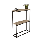 Konsolinis staliukas ADRK Mason, ruda sp./juoda sp., 20 cm x 60 cm x 80 cm