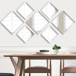 Veidrodis Wallity Setayna_008, klijuojamas, 20 cm x 20 cm, sidabro sp.